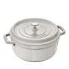 Staub Cast Iron 5.5 Quart Round Cocotte In White Truffle