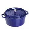 Staub Cast Iron 5.5-qt. Round Cocotte In Dark Blue