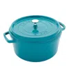 Staub Cast Iron 7-qt Round Dutch Oven In Turquoise