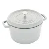 Staub Round Cocotte, 7 Quarts In White Truffle
