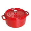 Staub Round Cocotte, 9 Quart In Cherry
