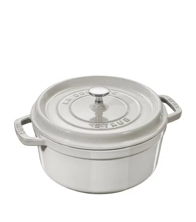 Staub Round Cocotte In Gray