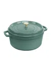 Staub Round Cocotte In Green