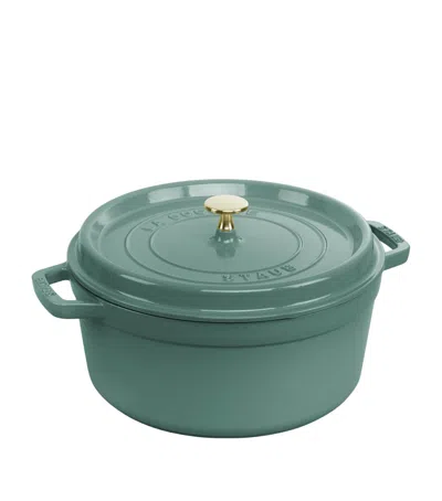 Staub Round Cocotte In Green
