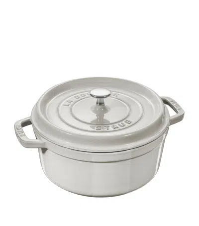 Staub Round Cocotte In Gray