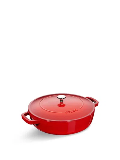 Staub Round Saute Pan Chistera In Cherry Red
