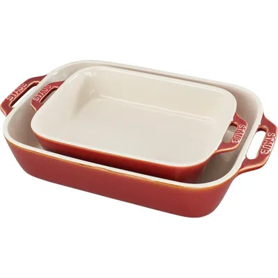 Staub Rustic Red 2-piece Rectangular Baking Dish Set