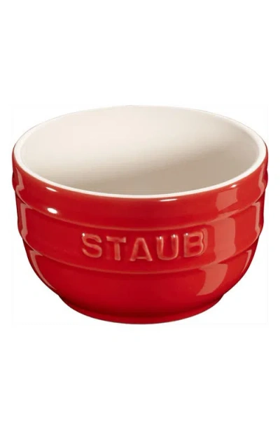 Staub Set Of 2 Stoneware 3.5-inch Prep Bowls In Red
