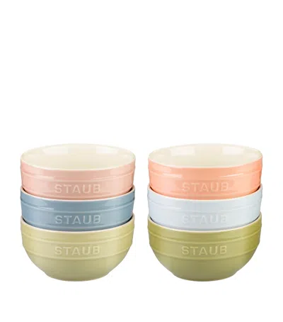 Staub Set Of 6 Macaron Bowls In Multi