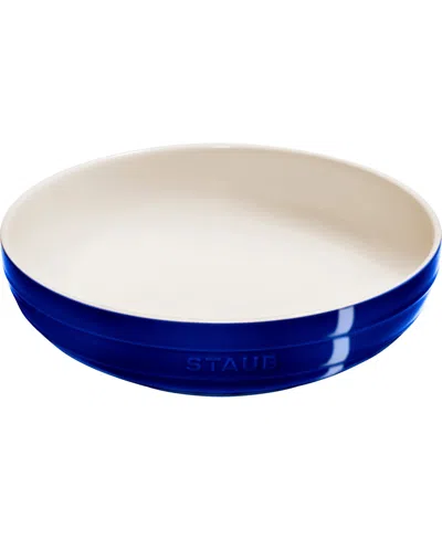 Staub Shallow Serving Bowl In Dark Blue