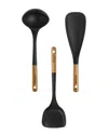 Staub Silicone With Wood Handle 3pc Cooking Utensil Set