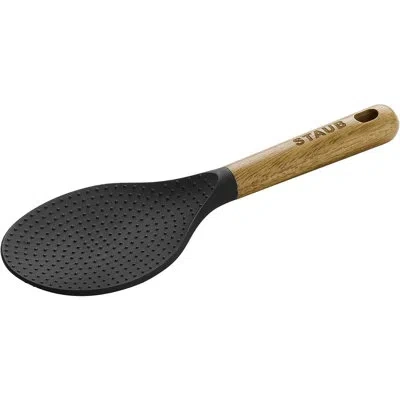 Staub Silicone With Wood Handle Cooking Utensil, Rice Spoon In Black