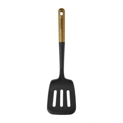 Staub Silicone With Wood Handle Cooking Utensil, Serving Turner In Black Matte