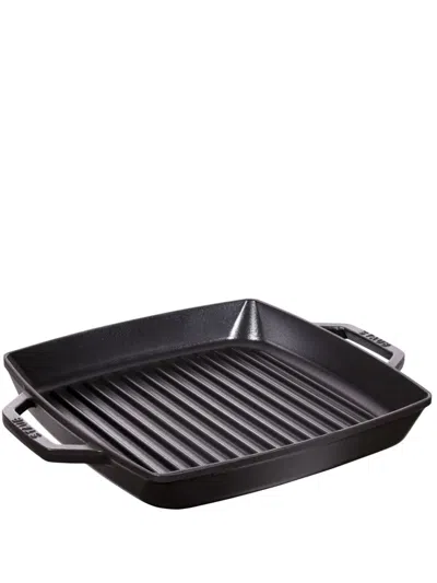Staub Square Cast Iron Grill In Black