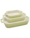 Staub Stoneware 3pc Rectangular Baking Dish Set
