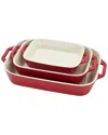Staub Stoneware 3pc Rectangular Baking Dish Set