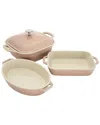 Staub 4-piece Ceramic Baking Dish Set In Pink