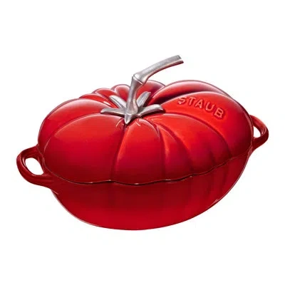 Staub Visual Imperfection Cast Iron Tomato Cocotte, Dutch Oven, 3-quart, Made In France, Cherry