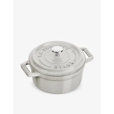 Staub White Truffle Mini Cocotte Cast-iron Casserole Dish 12.8cm X 19.5cm In Metallic