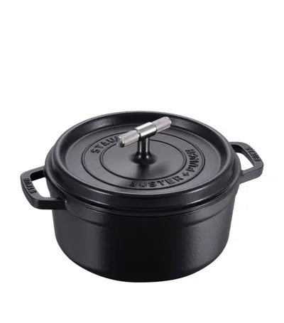 Staub X Buster + Punch Cocotte With Steel Knob (24cm) In Black
