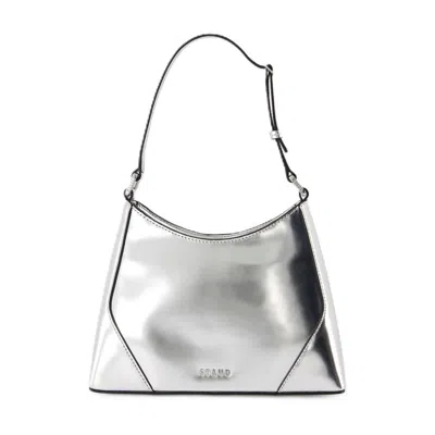 Staud Linda Shoulder Bag  Leather Silver