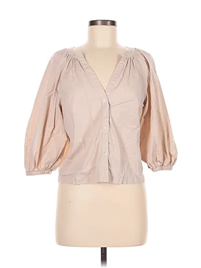 Pre-owned Staud 3/4 Sleeve Blouse In Brown