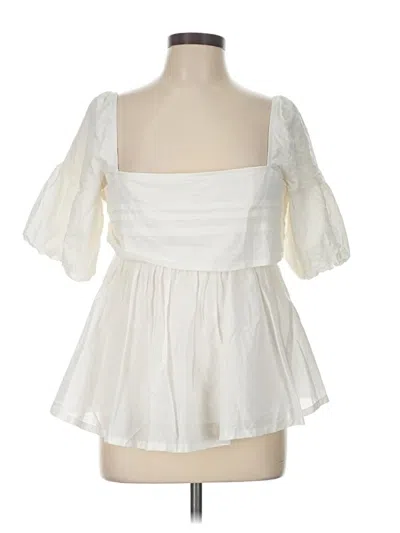Pre-owned Staud 3/4 Sleeve Blouse In Ivory