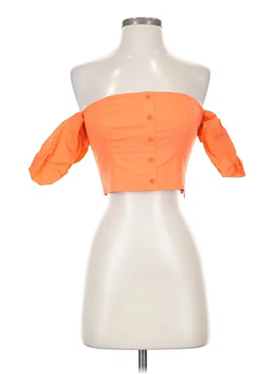 Pre-owned Staud 3/4 Sleeve Blouse In Orange