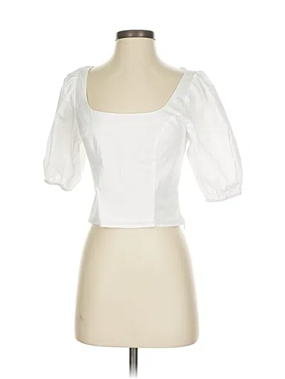 Pre-owned Staud 3/4 Sleeve Blouse In White