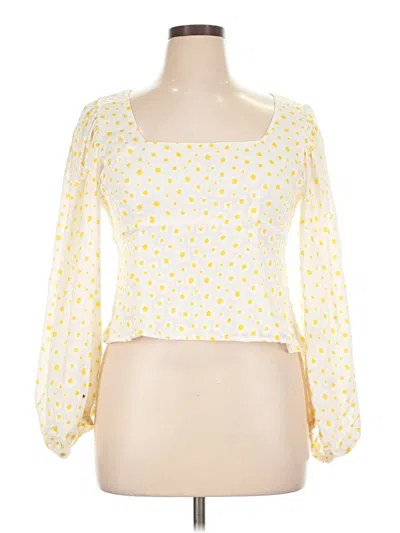 Pre-owned Staud 3/4 Sleeve Blouse In Yellow