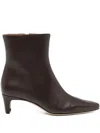 Staud Wally Leather Ankle Boots In Brown