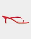 Staud 55mm Freja Leather Thong Sandals In Red