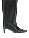 Staud 55mm Mid-calf Length Leather Boots In Black