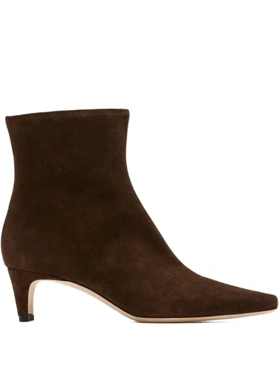 Staud 55mm Wally Pointed-toe Boots In Brown