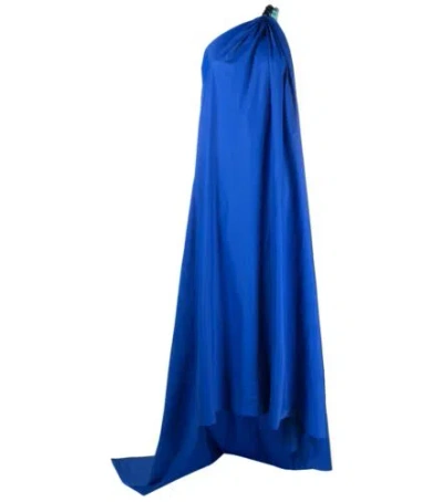 Pre-owned Staud $600  Lapis Blue Mason Stone Beaded Maxi Dress Gown Sz Xs