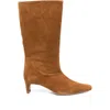 Staud 60mm Wally Suede Leather Pointed-toe Boots In Brown