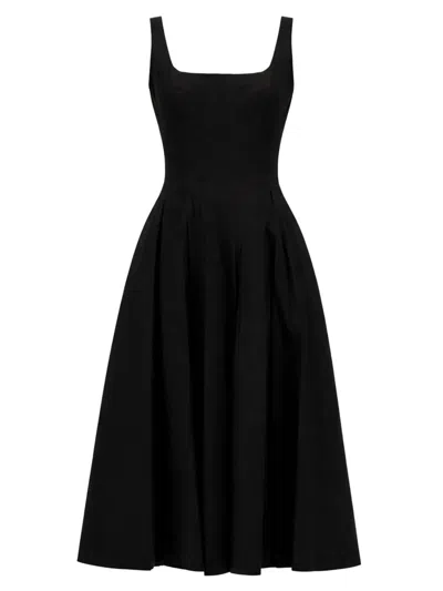Staud Wells Cotton Minidress In Black
