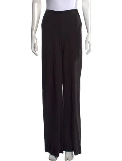 Pre-owned Staud Acetate Wide Leg Pants In Black