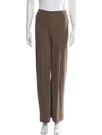 Pre-owned Staud Acetate Wide Leg Pants In Brown