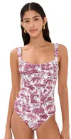 Staud Adelaide One Piece Bordeaux Toile In Bordeaux Toile
