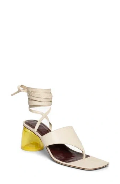 Staud Adora Lucite® Sandal In Cream Goldie