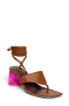 Staud Adora Lucite® Sandal In Tan/bougainvillea