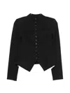 Staud Adrian Button-up Fitted Jacket In Black