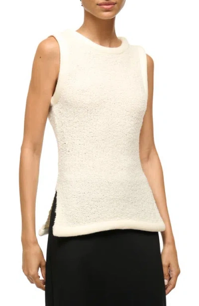 Staud Aerin Sleeveless Knit Top In Ivory