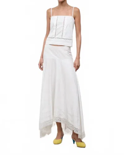 Staud Ainsley Lace Trim Maxi Skirt In Ivory In Multi