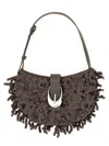 Staud Chic Sequin Shoulder Bag With Adjustable Strap In Brown