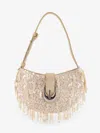 Staud Alana Bag Shoulder Bag With All-over Sequins In White