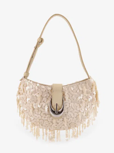Staud Alana Bag Shoulder Bag With All-over Sequins In White