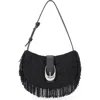 Staud Alana Beaded Fringe Shoulder Bag In Black Fringe