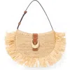 Staud Alana Raffia Fringe Shoulder Bag